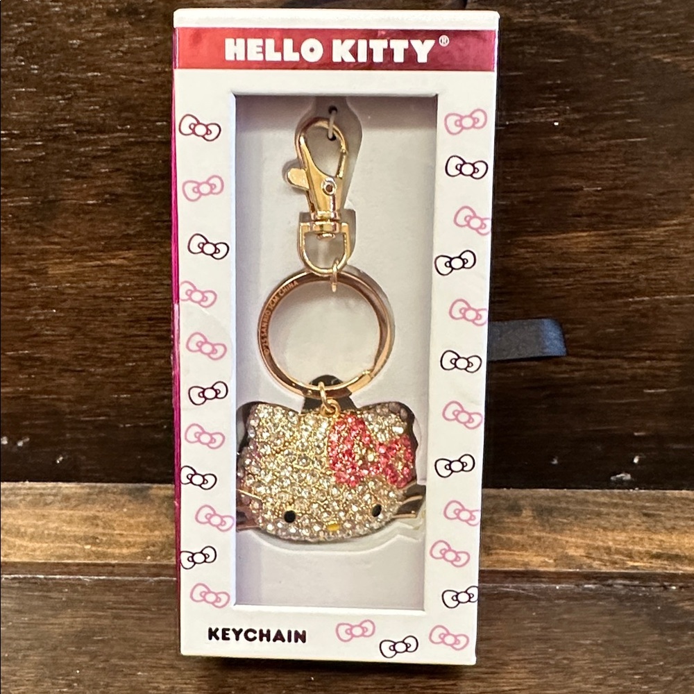 Hello Kitty Gold and Pink Keychain/Bag Charm
